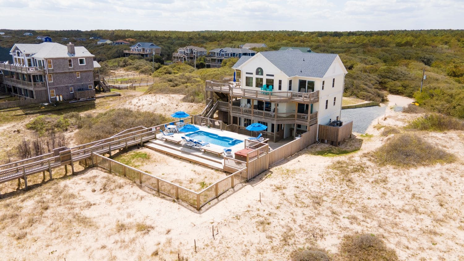 Where Sidewalk Ends Oceanfront Home in Carova Beach 4x4